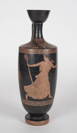 Hermonax Painter (Greek, 5th century BCE), Oil flask (Lekythos)