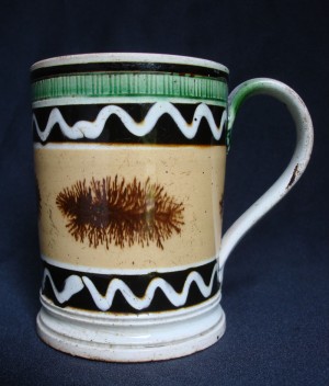 English mocha tankard, ca. 1830–40 with dendritic designs