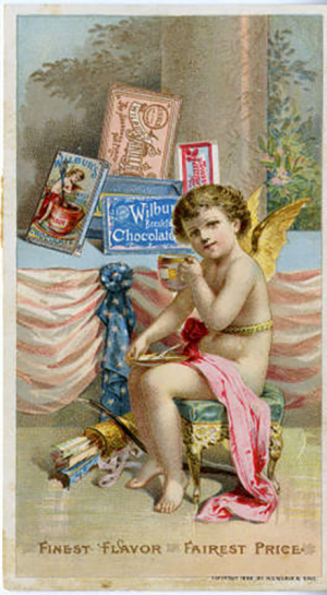 Wilbur's Chocolates advertisement, lithograph