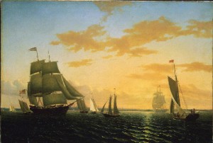 “New Bedford Harbor at Sunset,” 1858 by William Bradford