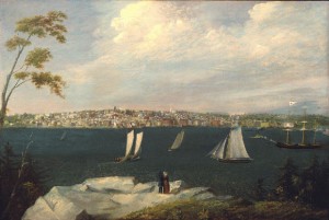 “View of New Bedford from Fairhaven,” circa 1848 by William Allen Wall