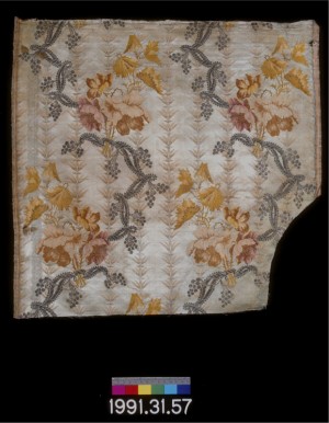 Silk with metallic fibers, 1743-1770.