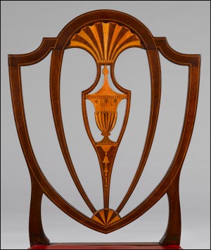 Detail of a Side chair, Norfolk, Virginia, 1795.  Private Collection.