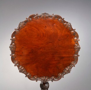 Mahogany and cherry tea table, attributed Robert Walker (ca. 1710-1777)