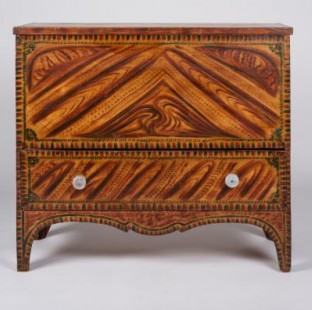 Blanket chest, Vermont, 1820–25, painted pine, glass, The Huntington, Gift of Jonathan and Karin Fielding, 2020.15.11.