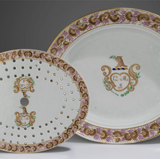 Dish with Strainer,  Jingdezhen, China, ca. 1823